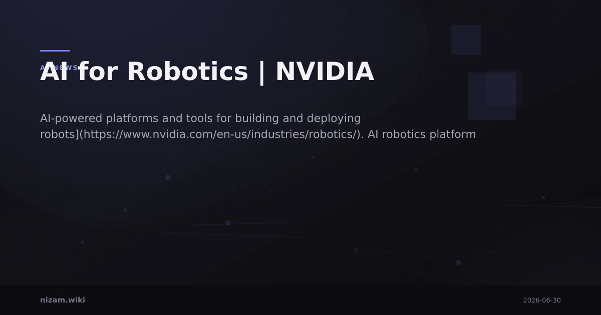 AI for Robotics | NVIDIA
