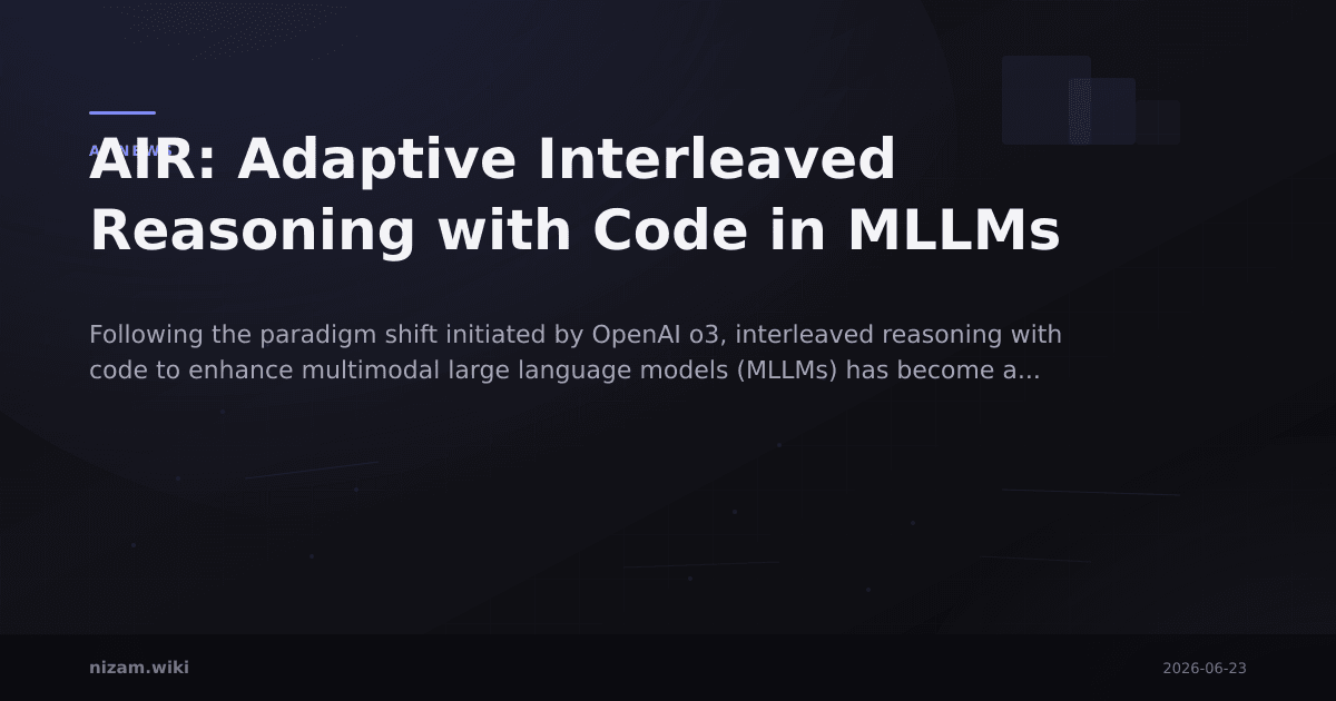 AIR: Adaptive Interleaved Reasoning with Code in MLLMs