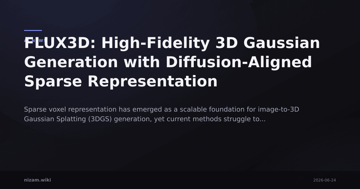 FLUX3D: High-Fidelity 3D Gaussian Generation with Diffusion-Aligned Sparse Representation