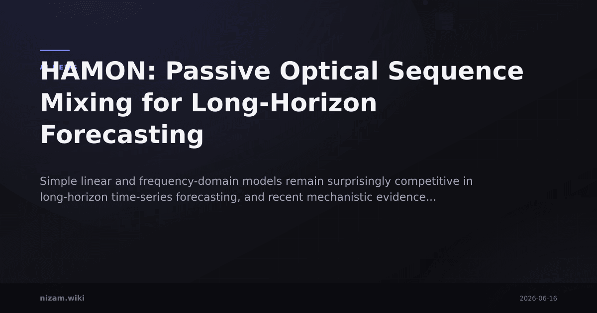 HAMON: Passive Optical Sequence Mixing for Long-Horizon Forecasting