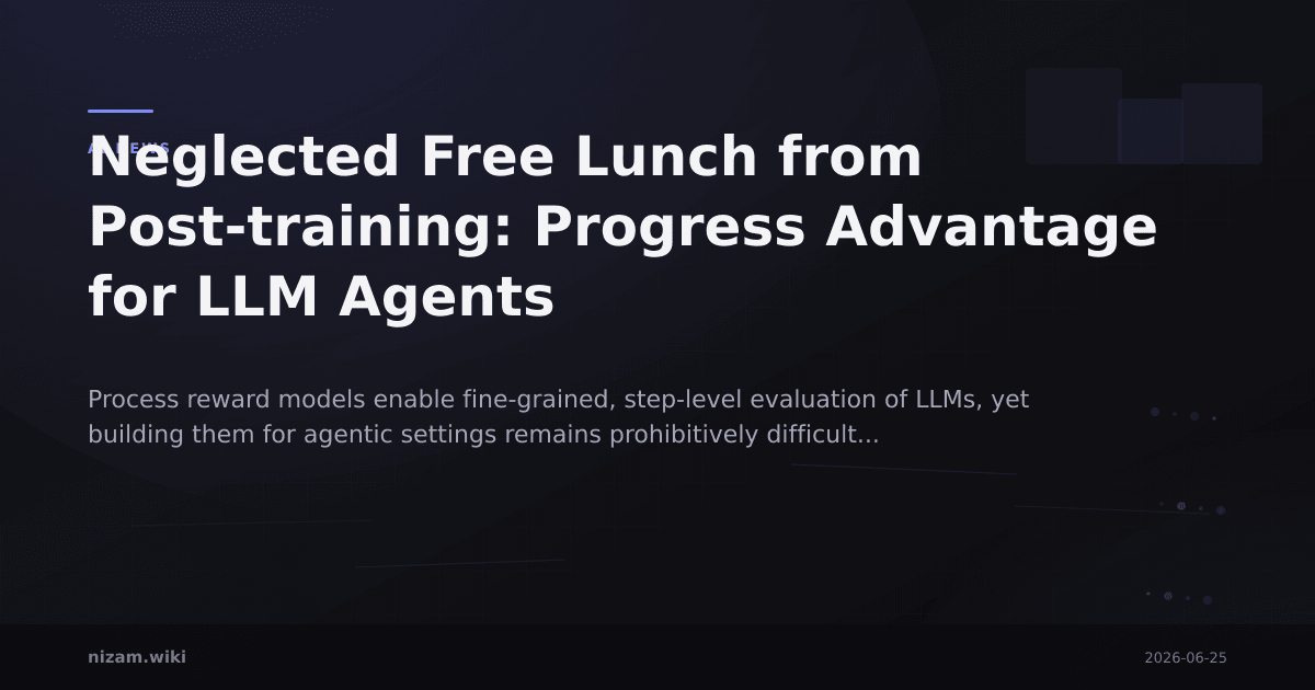 Neglected Free Lunch from Post-training: Progress Advantage for LLM Agents