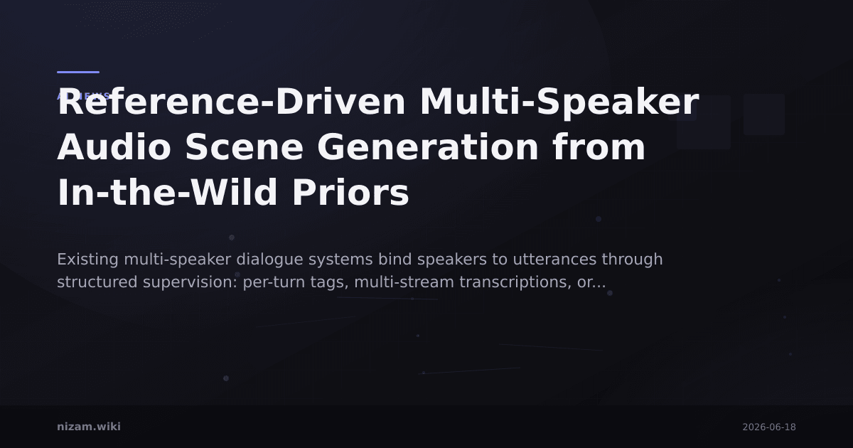 Reference-Driven Multi-Speaker Audio Scene Generation from In-the-Wild Priors