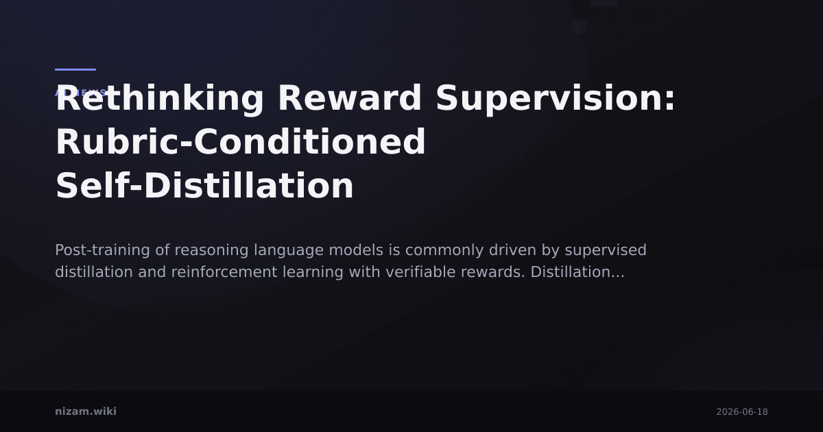 Rethinking Reward Supervision: Rubric-Conditioned Self-Distillation