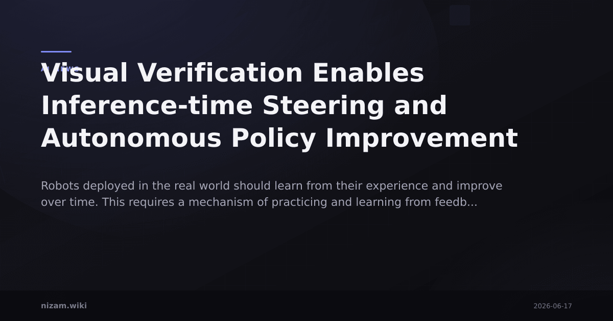 Visual Verification Enables Inference-time Steering and Autonomous Policy Improvement